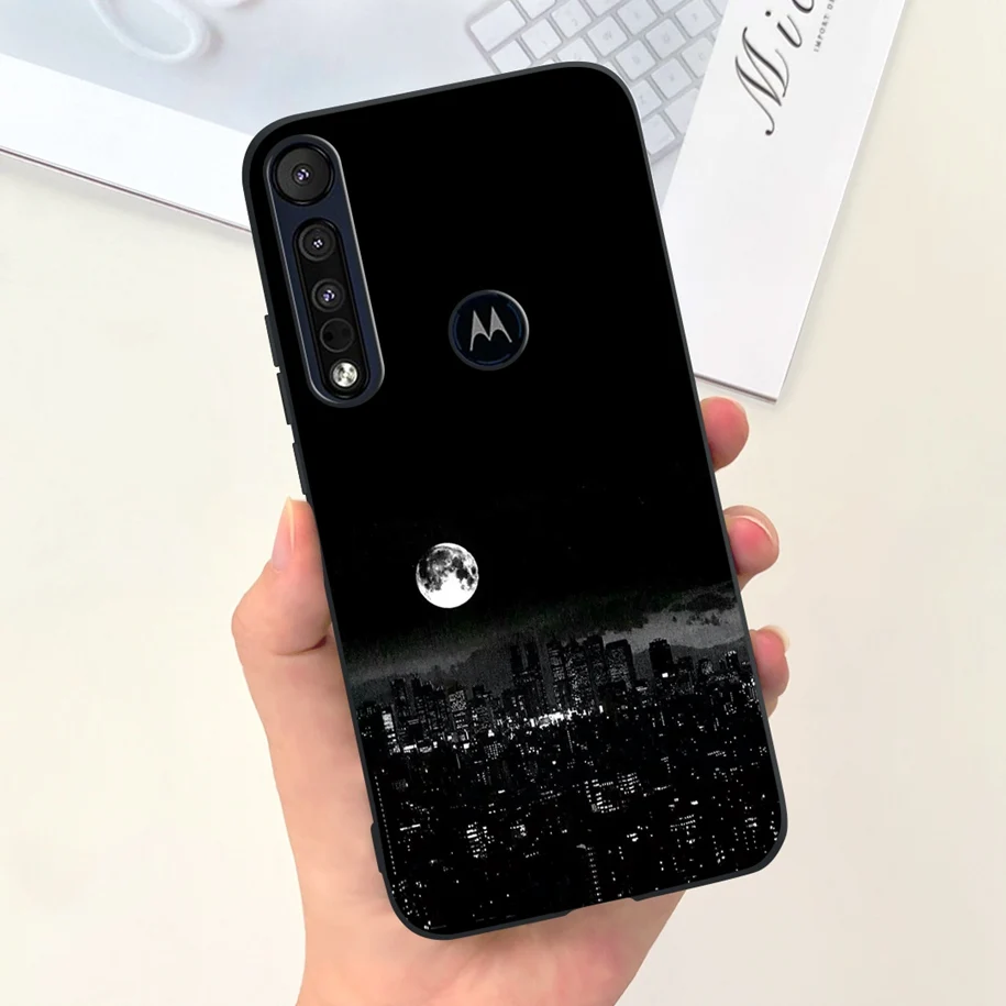 For Motorola One Macro Case New Fashion Flower Marble Fundas Black Soft Silicone Protective Back Cover For Moto One Macro Bumper view 5