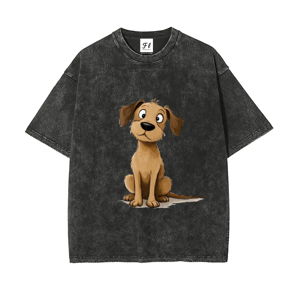 Camiseta Vintage de estilo europeo y americano con estampado desgastado, camiseta holgada de verano Unisex de calle, Top de manga corta versátil y fresco