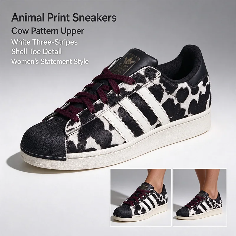New Adidas SUPERSTAR II W KJ4647 Originals Women Superstar Low Top Sneakers Cow Print Casual Skate Shoes Free returns