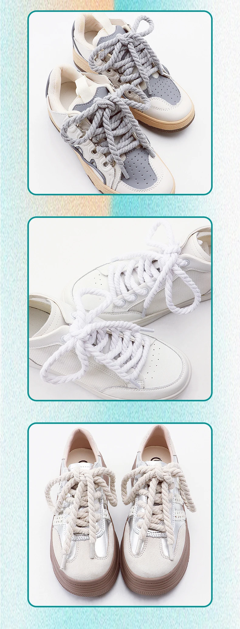1 Paar Unisex-Schnürsenkel aus verdicktem 8 mm dickem, dreisträngigem Hanfseil, langlebige runde Schnürsenkel für Schuhe – Detail 7