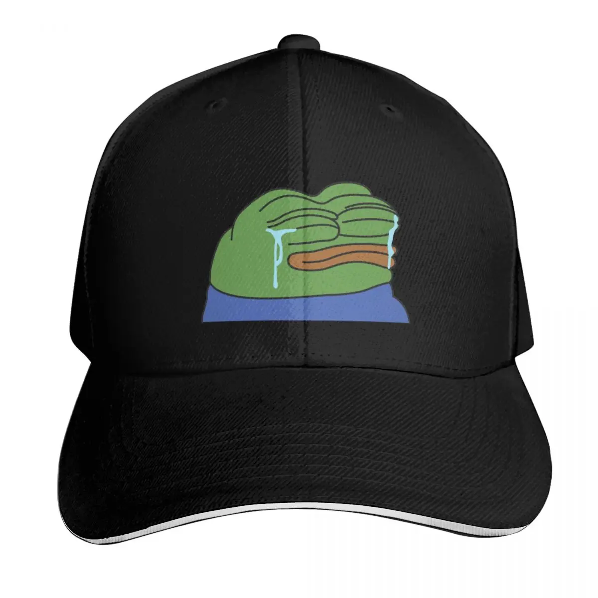 peepoSad Emote High Quality Baseball Cap Streetwear Hip Hop Trendy Vintage Retro Embroidered Lightweight Packable