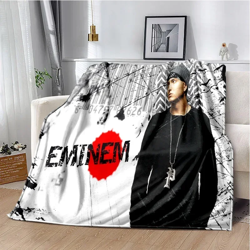 Eminem hip-hop singer Throws Blanket Kid Sofa Hiking Picnic Super Soft Quilt Fashion Bed Thermal Flannel Blanket birthday gift