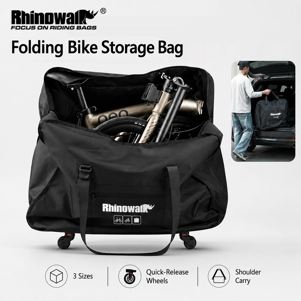 Rhinowalk Faltbare Fahrrad-Aufbewahrungstasche mit Rad für Brompton Dahon Neo