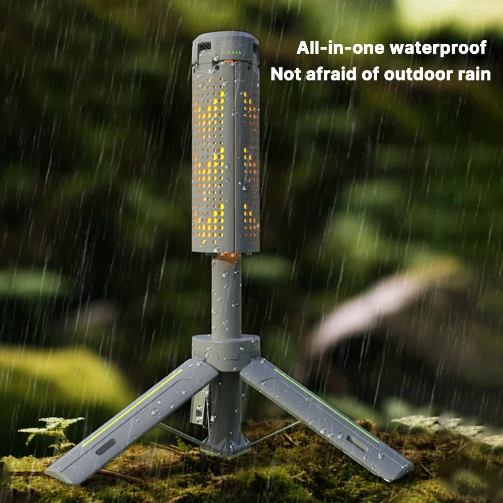 Folding Camping Light Portable Telescopic Lanterns Built-in 8000mAh Outdoor Waterproof Power Bank Lamp With Triangle Stand Base