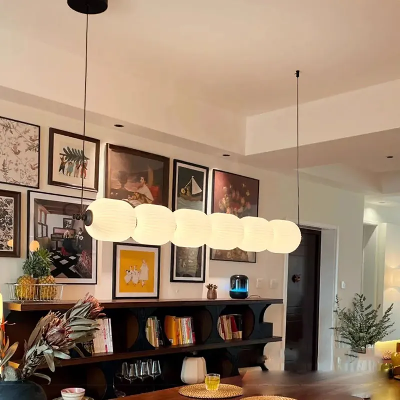 LED Cream Gourd Pendant Light Dining Room Living Room Restaurant Modern Cozy Decoration Long Bar Hanging Lamp