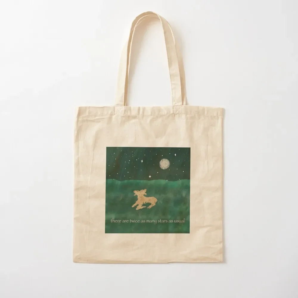 

Twice as Many Stars w/ text Tote Bag bag luxury women Portable shopping bag Cloth large size bags