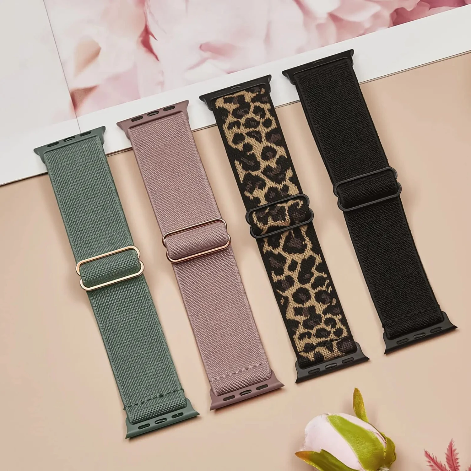 8 Packs Band Compatible with  Watch 38 40 41 42 44 45 49mm,Adjustable Nylon Strap   Series 8/7/6/5/4/3/2/1/SE