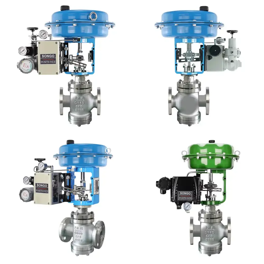 

Pneumatic Double Seated Valve Standard Type Flow Control DN32 Ss304 Pneumatic Diaphragm Control Globe Valve With Positioner