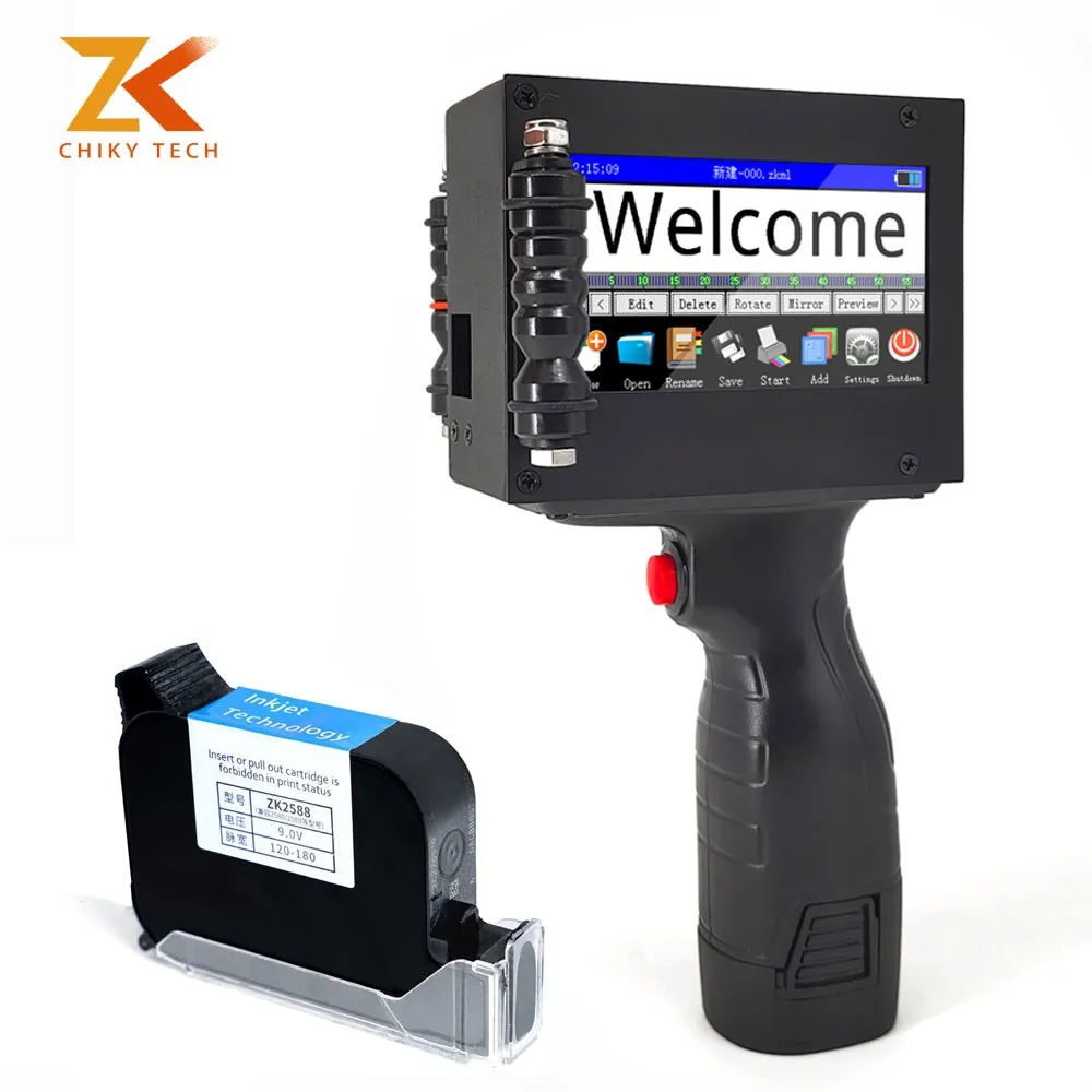 Barcode Handheld Inkjet Printer, Qr Code Printer on Wood, Fast Dry, Mfg Exp, Print Product, 12,7 milímetros