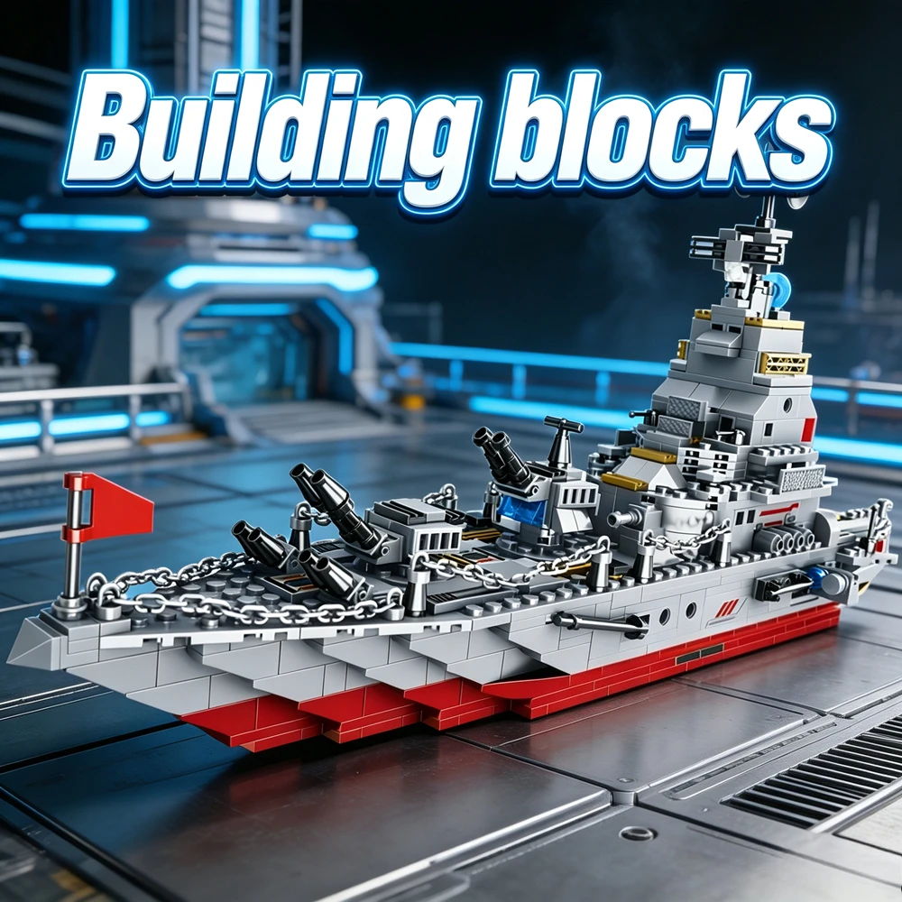8 in 1 Military Ocean Cruiser Building Blocks Set Transformable Army Warship Aircraft Carrier Bricks Toy Creative Model
