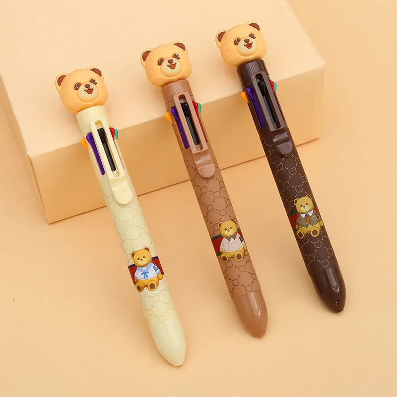 24 шт., иллюстратор Nandy Bear, 8-цветная шариковая ручка с кнопкой, ручная ручка для счета, оптовая продажа