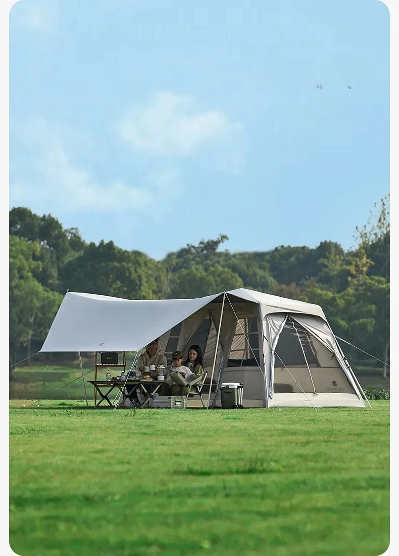 

Vinyl Roof Tent Outdoor Camping Windproof Rainproof and Sun Protection Portable Automatic Tent with Canopy