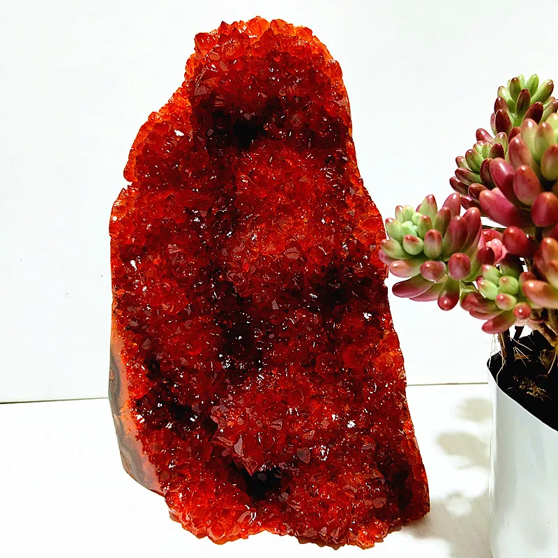 Natural stone Citrine Geode Quartz Crystal Cluster Home Room decoration display pierre naturelle Healing