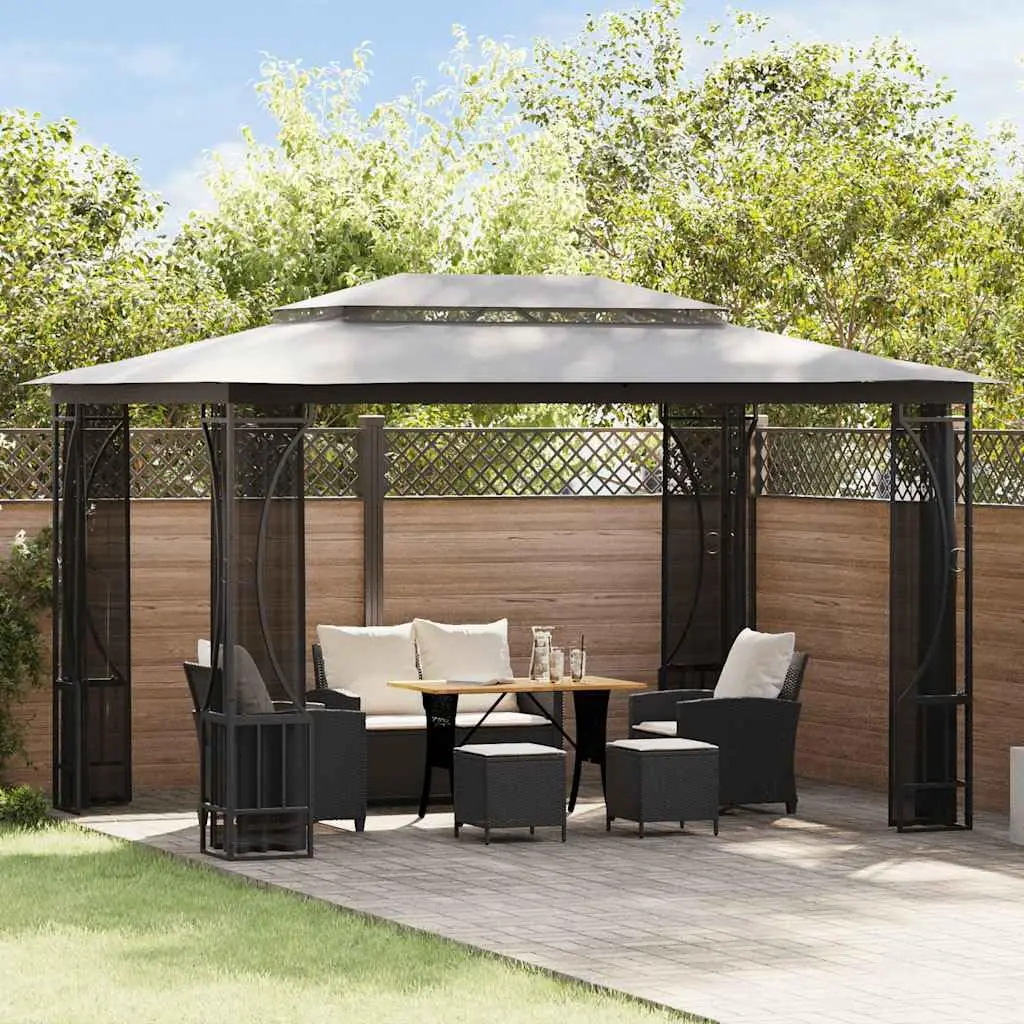 

9.8x13.1ft Outdoor Gazebo Canopy Weather-Resistant Polyester Steel Frame Mosquito Net Wedding Party Camping Customized