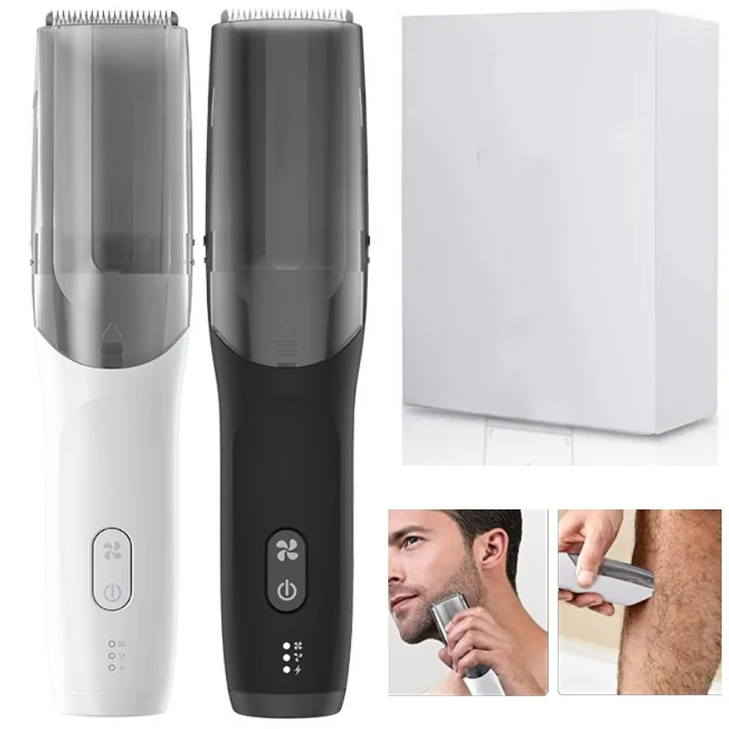 

Electric Body Hair Trimmer for Men with Vacuum Replaceable Ceramic Blade Heads Groin Hair Trimmer for Skin Safety Male Razor