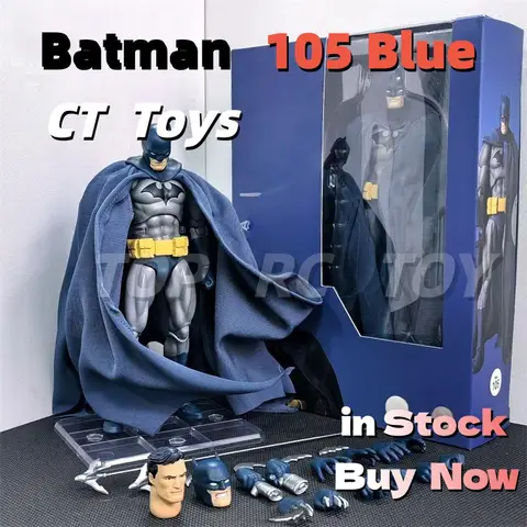 CT Toys Batman Mafex 126 Blue Action Figure 1/6 Scale DC Batman SHF Anime Collectible Figurine for Kids And Collectors Xmas Gift