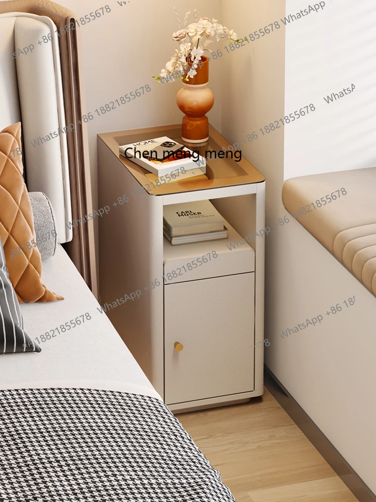 طاولة بجانب السرير ضيقة للغاية، خزانة تخزين فاخرة لطاولة السرير المنزلية الراقية H #1