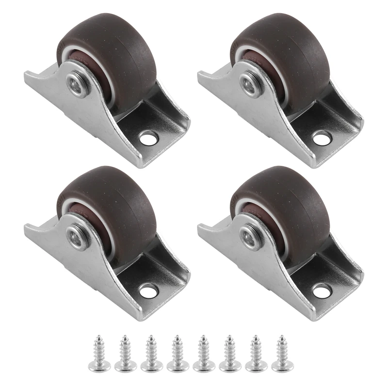 A47U 4 Pcs Mini Casters Furniture Casters Small 25mm Fixed Casters Directional Movable Casters Movable Casters for Furniture