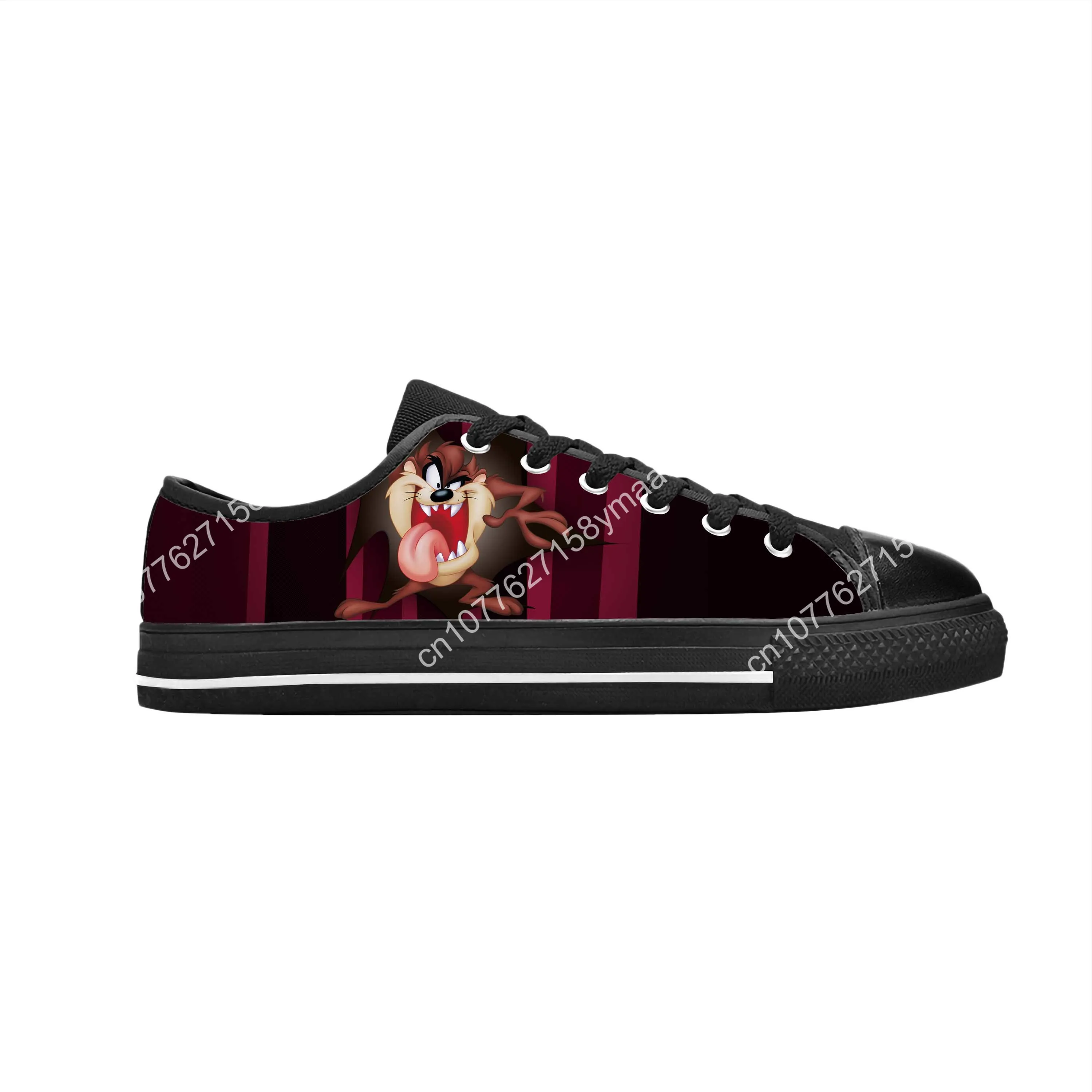 Hot Tasmanian Evil Devil Anime Cartoon Manga Comic Casual Cloth Shoes Low Top Comfortable Breathable 3D Print Men Women Sneakers