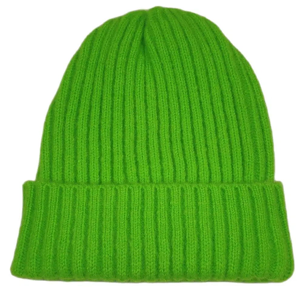 Bright Color Solid Knit Skull Beanie Women Men\'s Cuff Warm Winter Hats Plain Toques Neon Yellow Neon Orange Green Burgundy