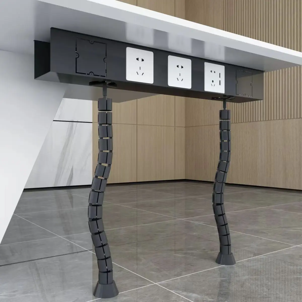 Desk Cable Holder 86 Panel Sockets Steel Desktop Wiring Box, Power Strip Cord Holder,Metal Cable Tray Socket Accessori