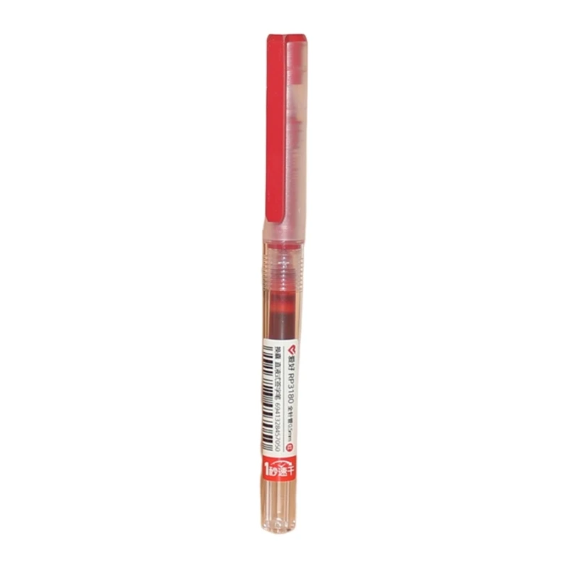 Bolígrafo Roller secado rápido 0,5mm, negra y roja, bolígrafo Gel líquido recto para escuela, suministros