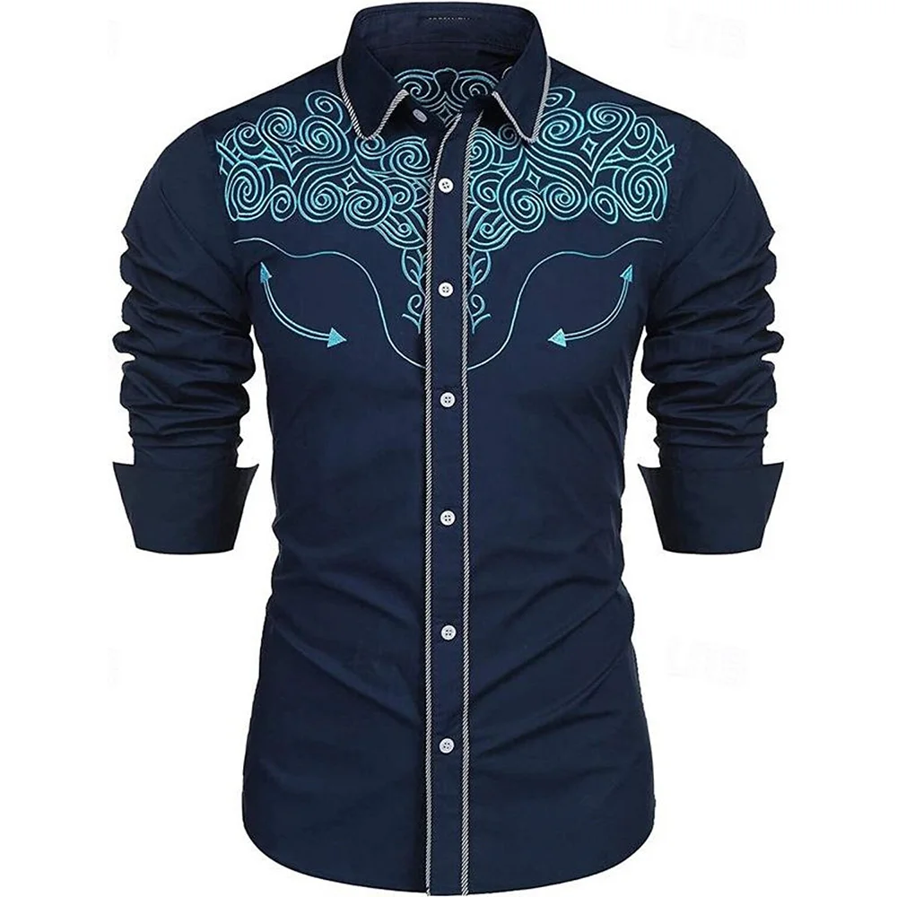 New men formal button shirt long sleeve solid color lapel suitable for spring and autumn wedding daily pocket stitching clothing