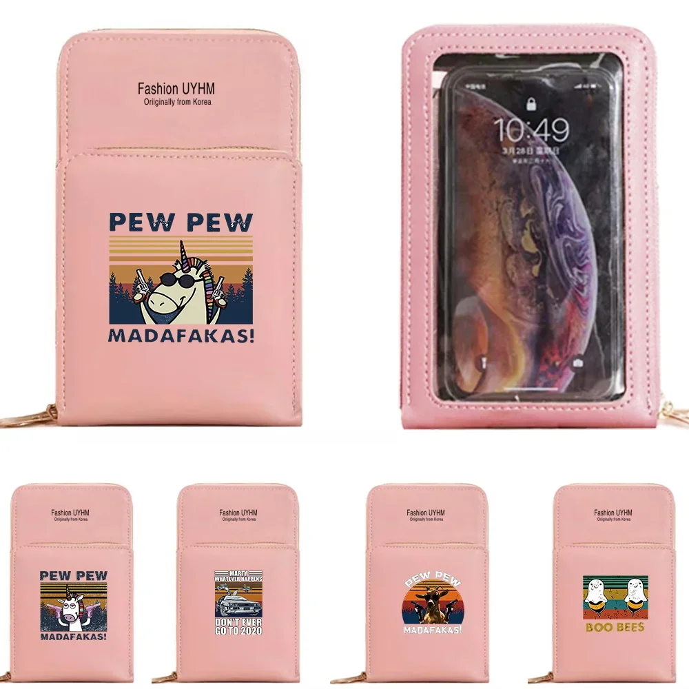 Phone Bag For IPhone 13 12 11 Pro Max X XS Samsung Xiaomi Huawei Messenger Bag Mobile Wallet For Women Clutches Pew Series