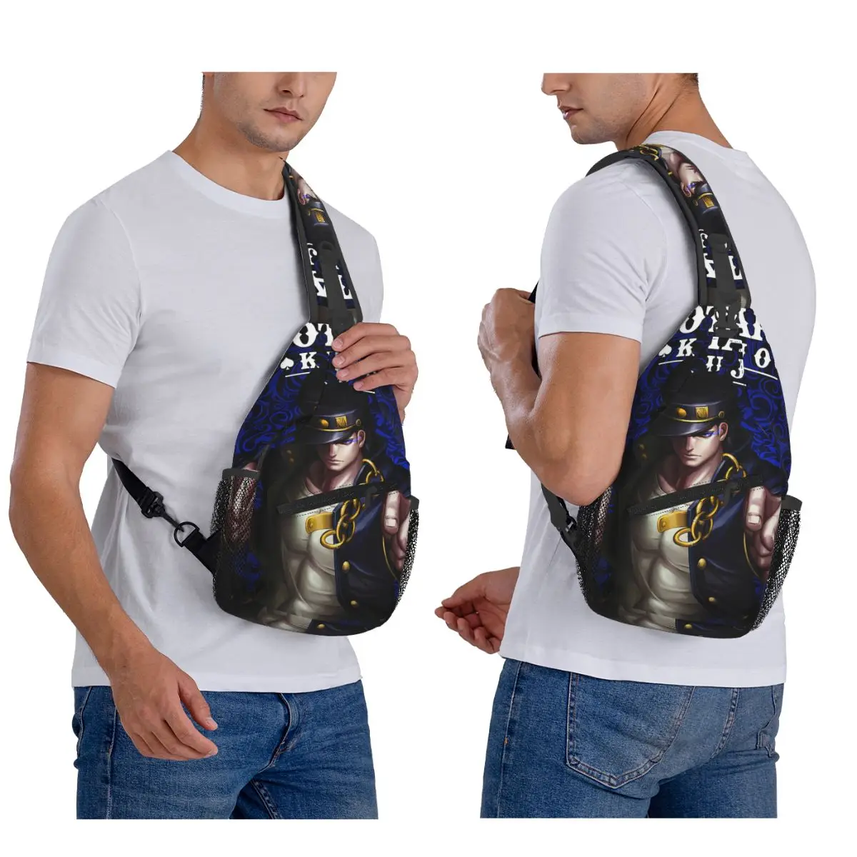 

Jotaro Kujo японское аниме JoJo's Bizarre Adventure нагрудная сумка мужской рюкзак через плечо нагрудная сумка дорожный рюкзак сумка на плечо
