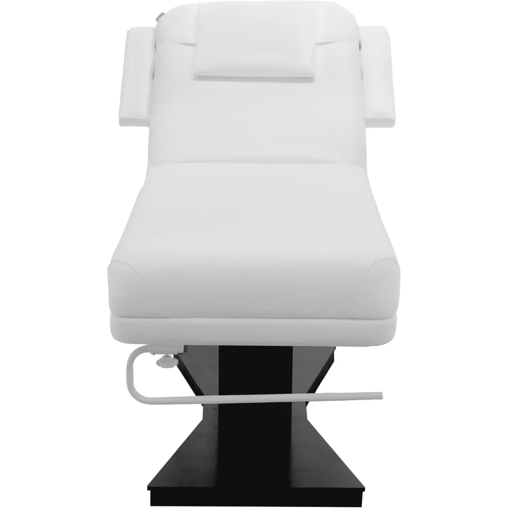 (with Independent Leg Adjustment) Electric Massage & Facial Bed/Table White top and Dark Brown Base