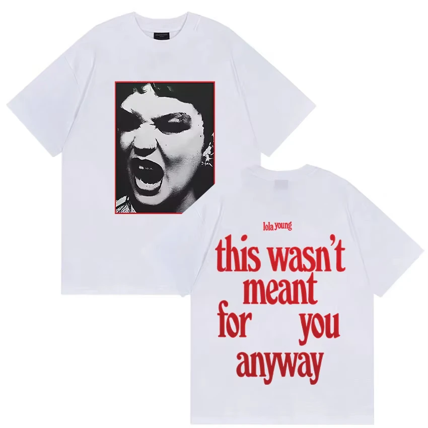 لولا يونغ ألبوم جولة 2025 غطاء الرسومات تي شيرت الرجال النساء موضة المتضخم تي شيرت خمر Harajuku قصيرة الأكمام تي شيرت