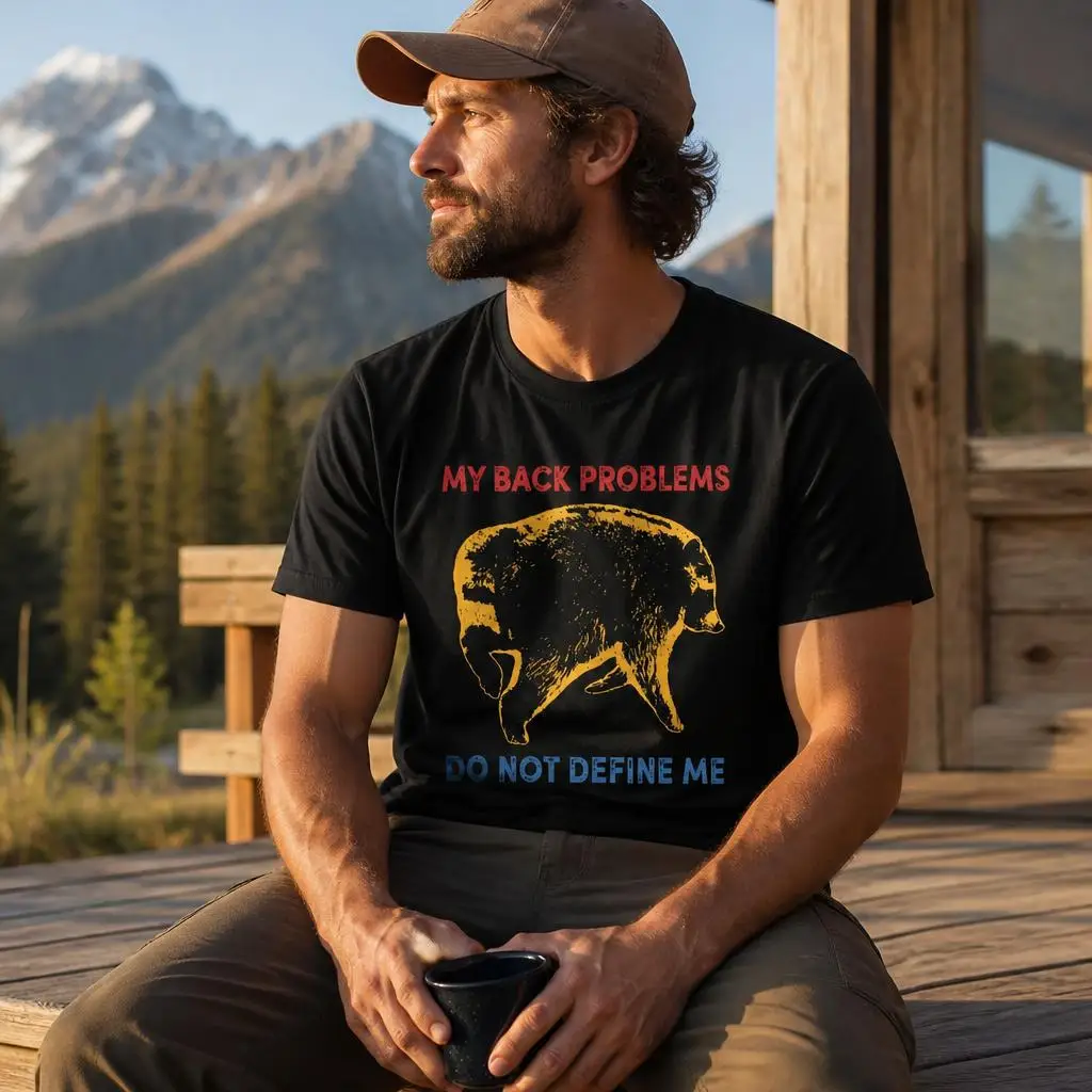 My Back Problems Do Not Define Me T Shirts Casual Tees Short Sleeve Round Collar T-Shirt Pure Cotton Tops