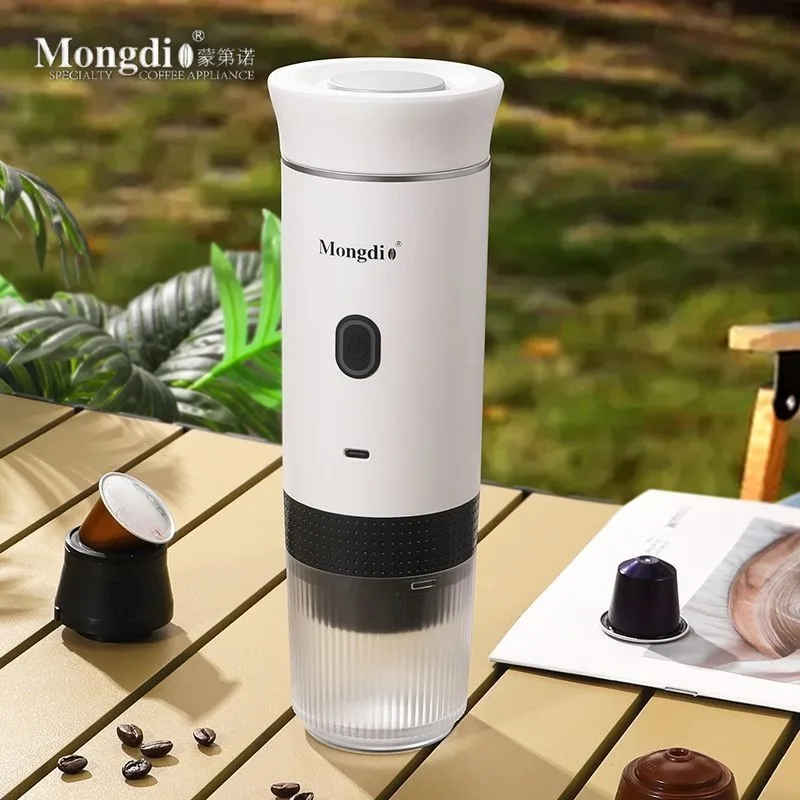 

Mongdio Portable Coffee Capsules Maker USB Rechargeable Handheld Espresso Machine Outdoor Camping Coffee Machine Perfect Gift