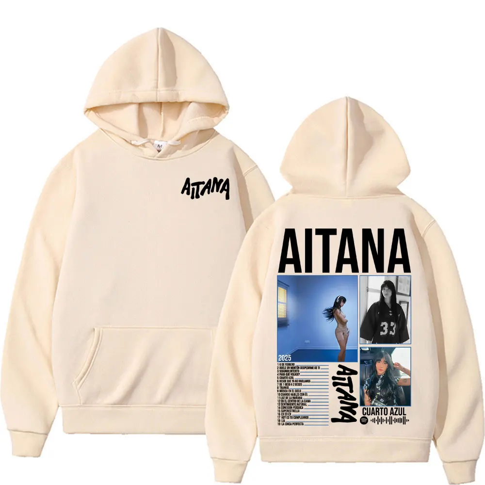 سترة بغطاء للرأس من Singer Aitana Cuarto Azul Tour للرجال والنساء، سترة جمالية عصرية كلاسيكية من الصوف، بلوفرات غير رسمية ملابس الشارع #5