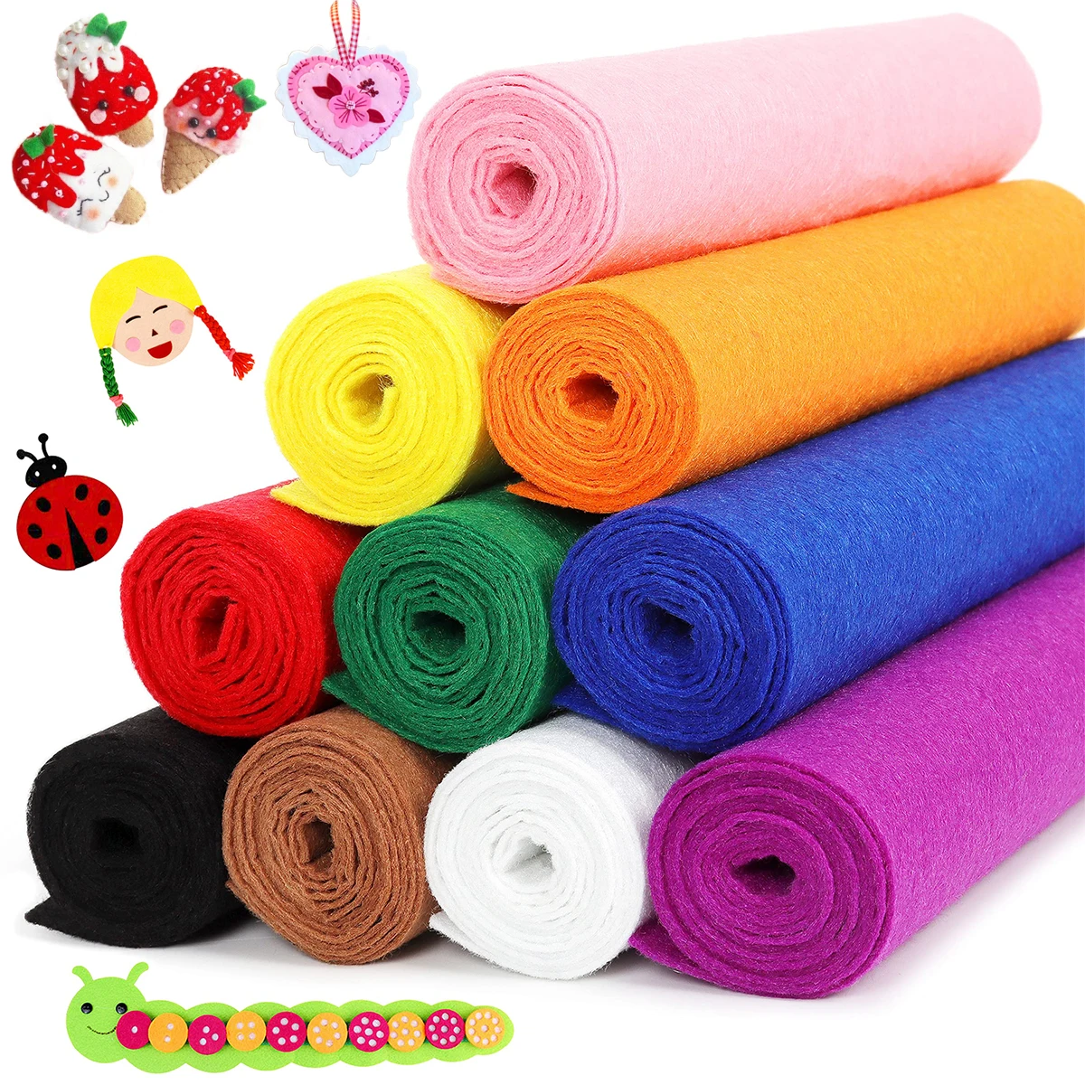 1pc Thickness 45x45cm Polyester Cloth Non Woven Felt For DIY Sewing Dolls Crafts Pattern Materials Bundle Home Decorations