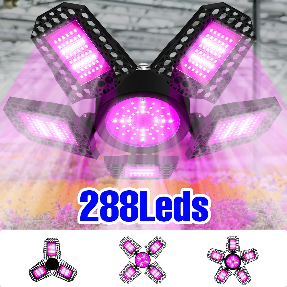 E27/E26 LED Growing Lamp Full Spectrum Foldable Plant Fill Lighting For Greenhouse Tent Vegetable Flower Hydroponics Cultivation