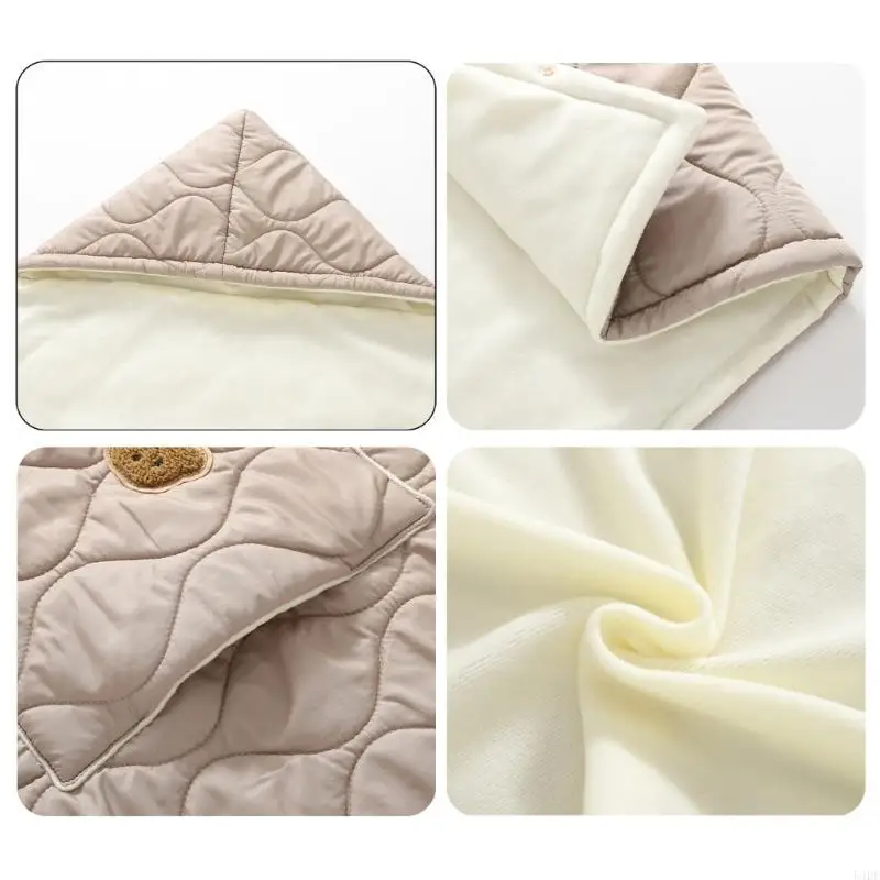 54DF Manta capa infantil multiusos, cubierta para cochecitos, manta gruesa con capucha