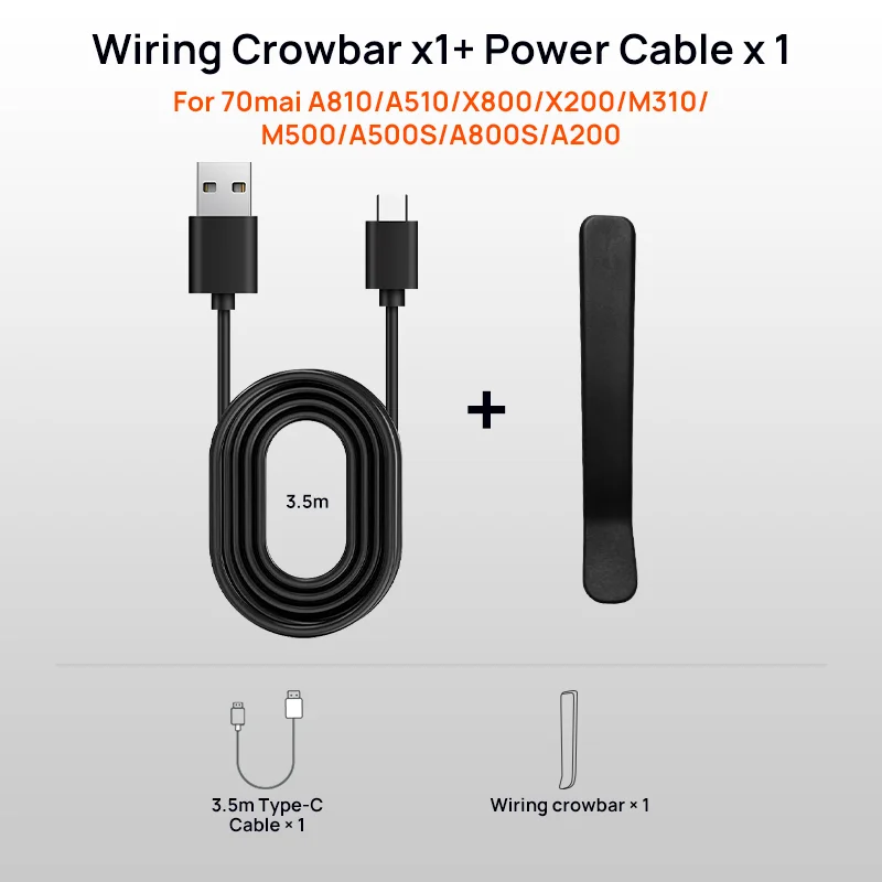 70mai Charging Cable for dash camera 4K A800S A810 A500S D06 D10