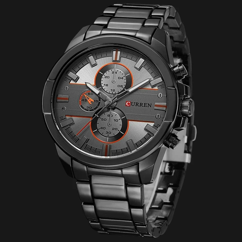 CURREN-reloj analógico de acero inoxidable para hombre, accesorio de pulsera de cuarzo resistente al agua con calendario, complemento Masculino de marca de lujo con diseño militar y estilo informal, modelo M8274, 2024