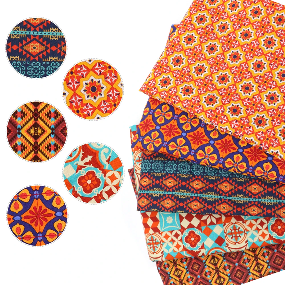 Pre-cut 5pcs/set African Print African Kente Print Precut Quilting Fabric Fat Quarter Fabric Bundle, Polyester Quilting Squares