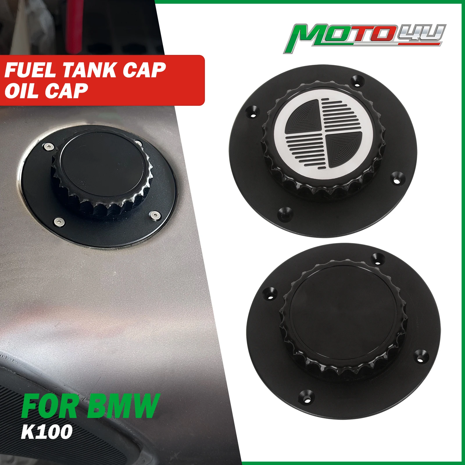 Motorcycle Accessories Fuel Tank Cap Aluminium Oil Cap Fuel Petrol Gas Tank Cover Black/Chrome For BMW K Series K75 K100 K1100
