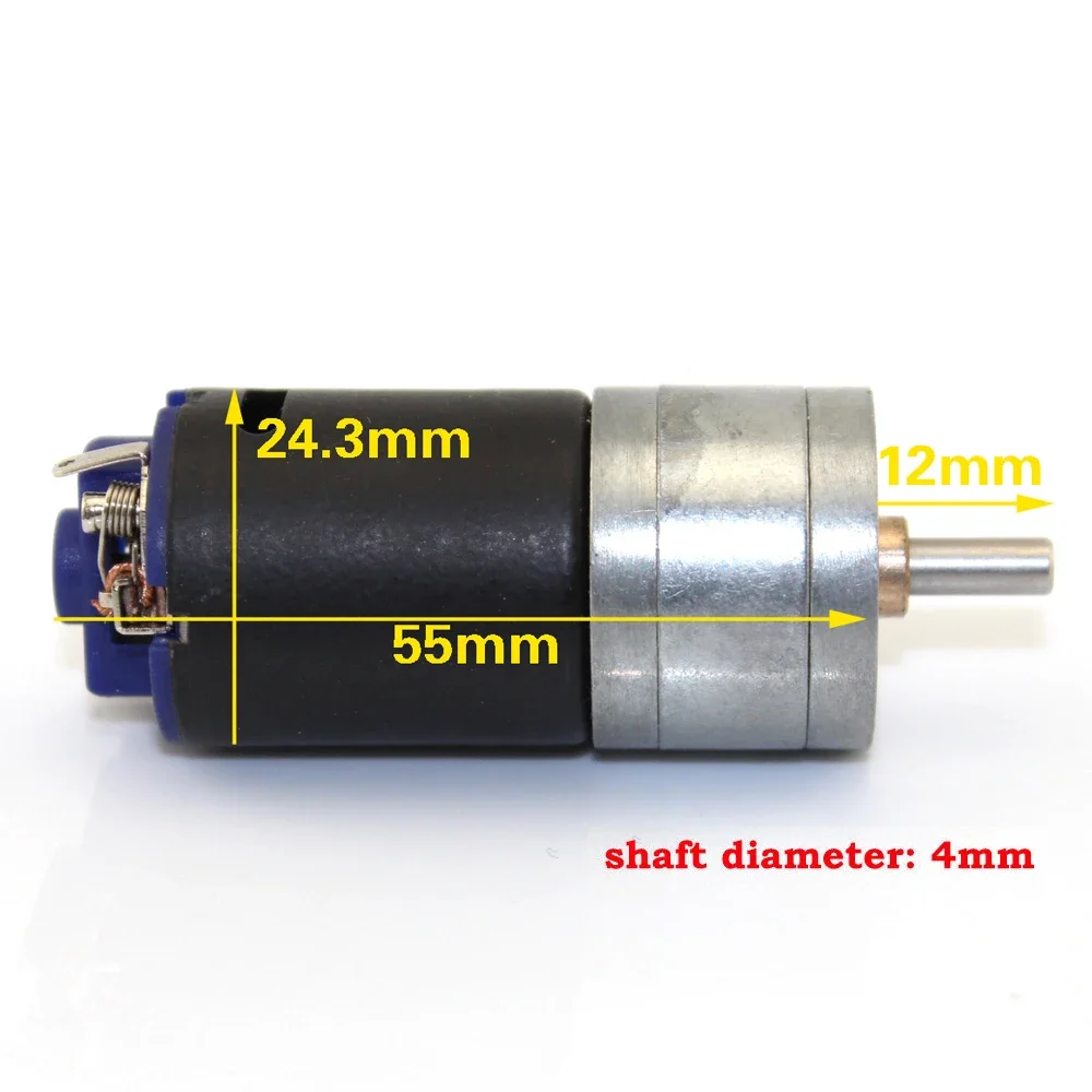 GM-25 Micro 370 Electric Gear Motor DC 6V-12V 980RPM 25mm Full Metal Gearbox Large Torque DIY Caterpillar Car Toy Tank Model