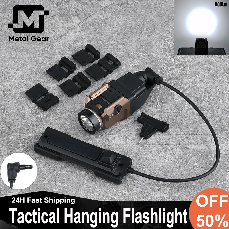 

WADSN Metal Tactical Hanging Flashlight TL-R Powerful 800Lumens Strobe Light Dual Function Switch Airsoft Hunting LED Scout Lamp