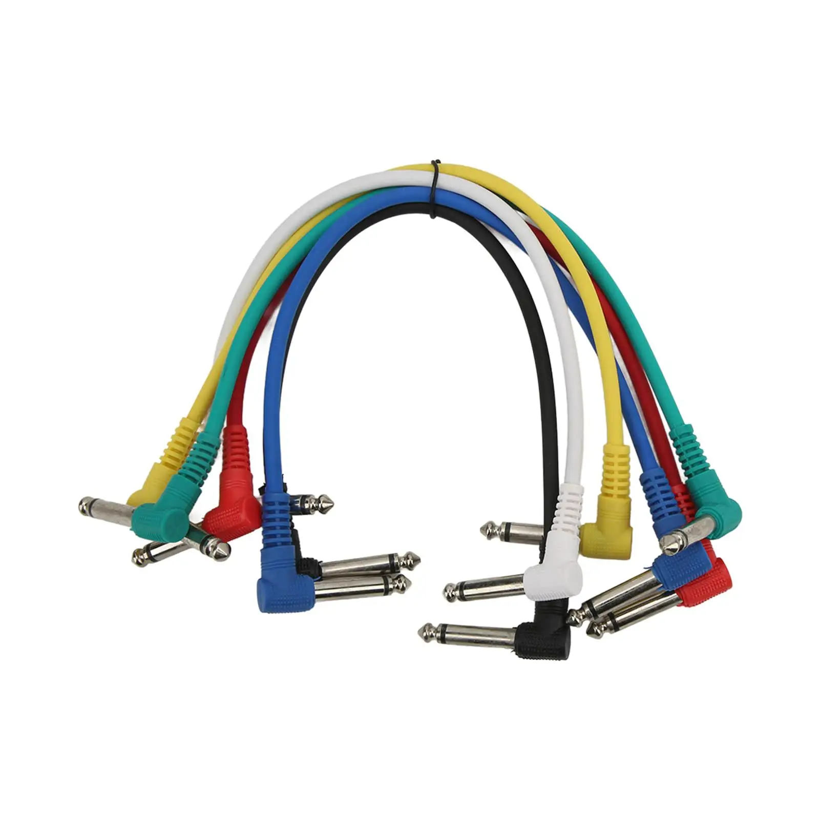 6Pcs Multi Color Guitar Bass Patch Cable for effect Pedals  Noise Reduction Shielded Cable