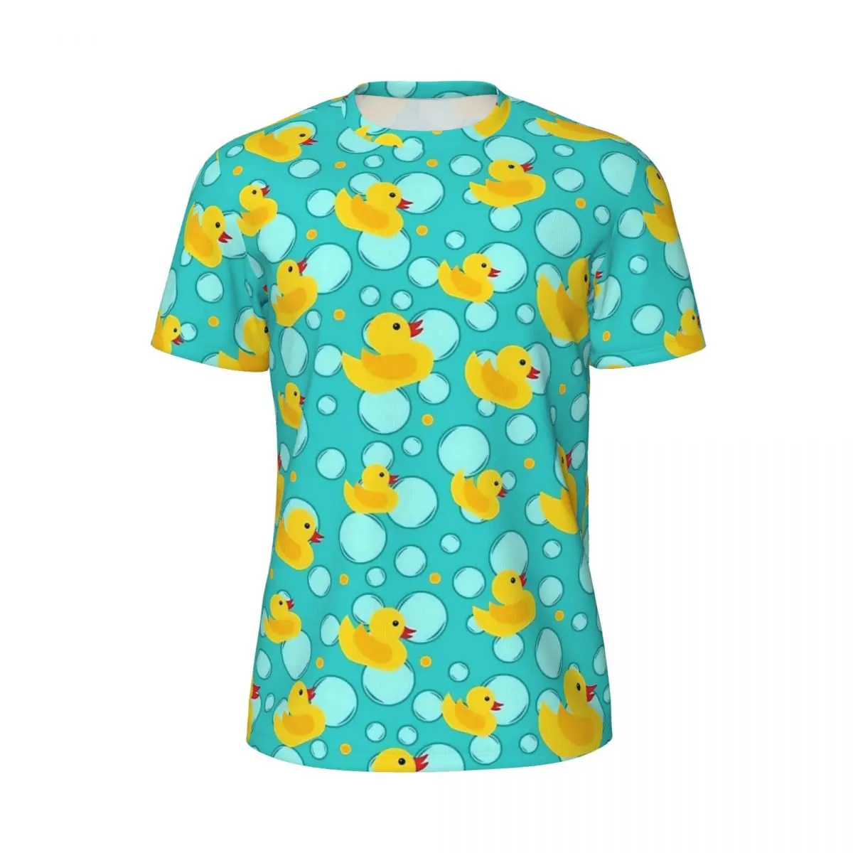 Cute Blue Yellow Rubber Ducks T Shirt Couple Street Style Sports T-Shirts Breathable Summer Harajuku Tee Shirt Big Size Clothing