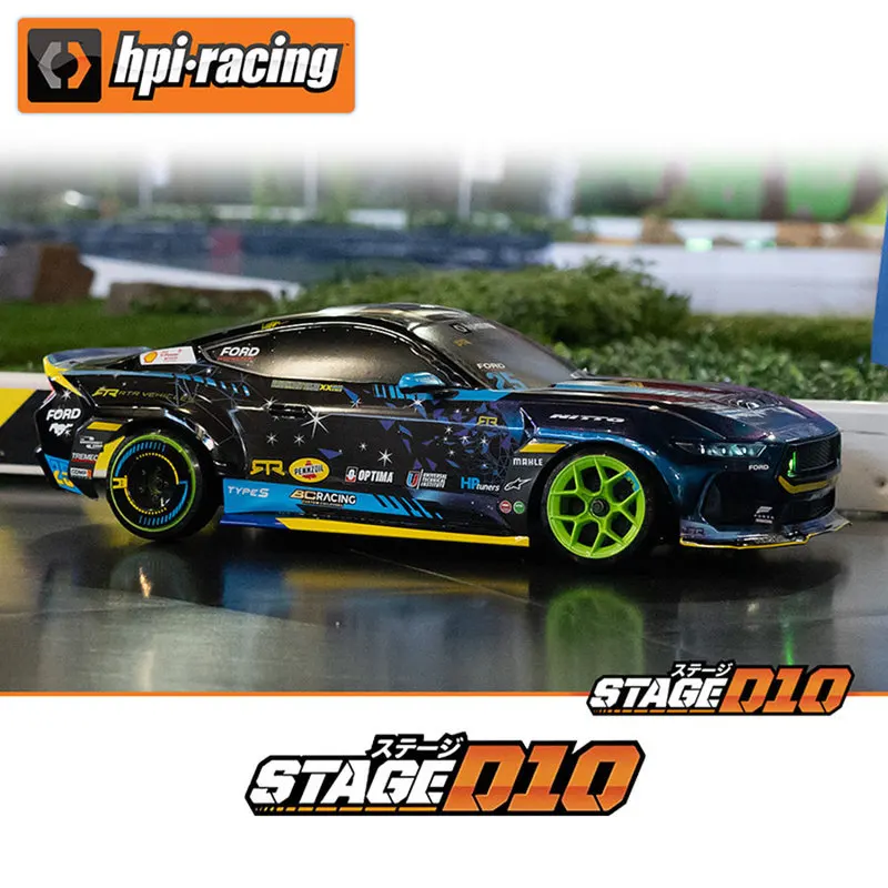 HPI New Racing D10 1/10 Ford Mustang RC Drift Car LED Light Electric Remote Control Racing Vehicle For Hobby Players