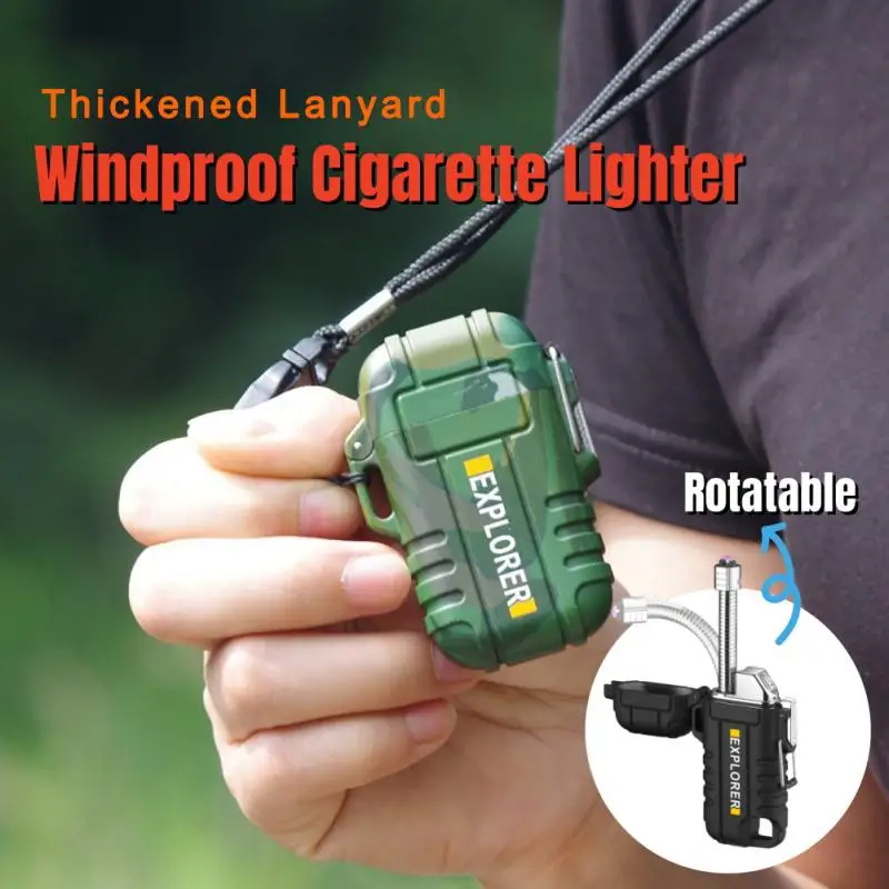 Outdoor Electric Lighter Plasma Arc Lighters Windproof Cigarette Lighter USB Electronic Ignition Does Not Contain Gas