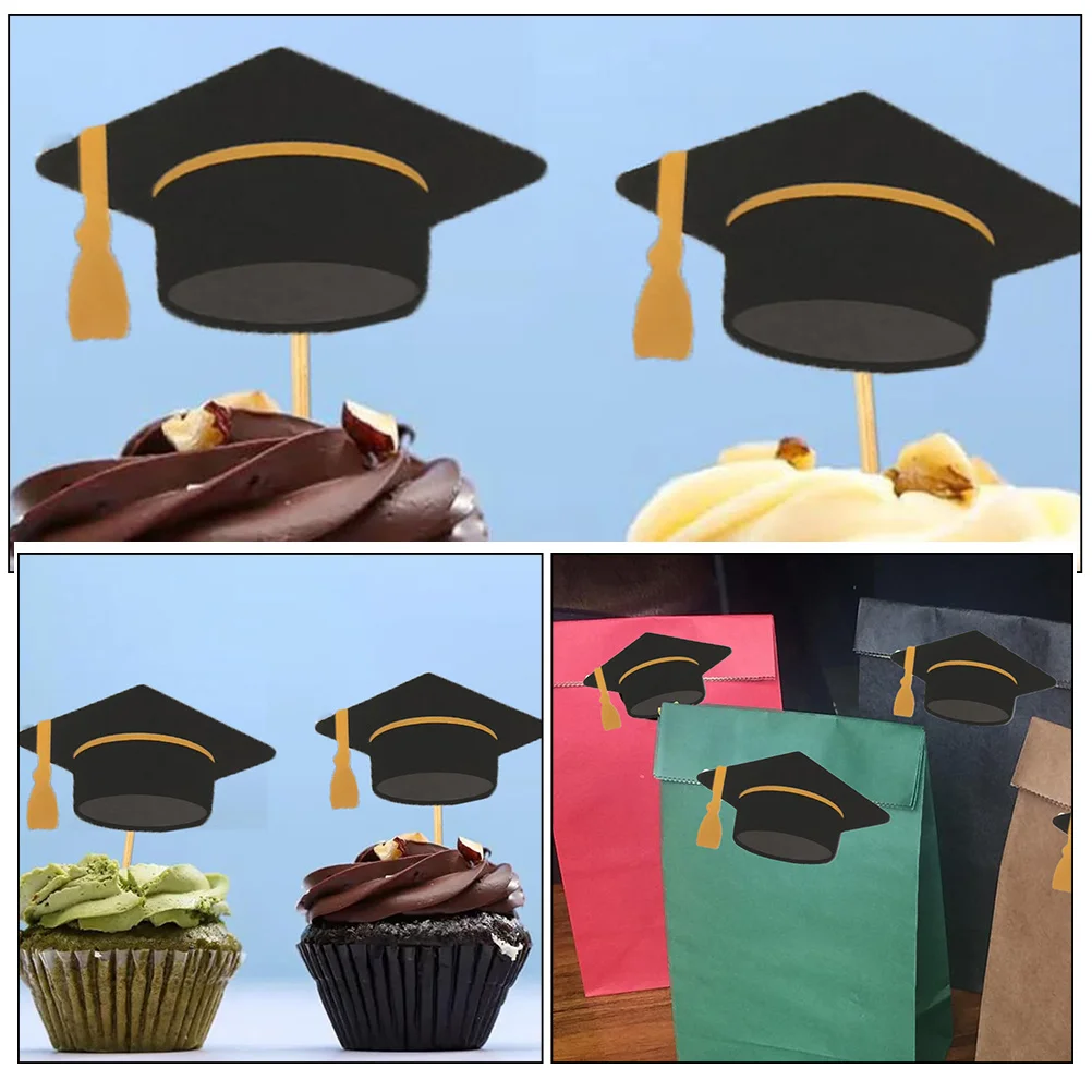 

10 Sheets Graduation Gift Stickers Reusable Cap Design Labels for Card Making Candy Pouches and Keepsake Packaging