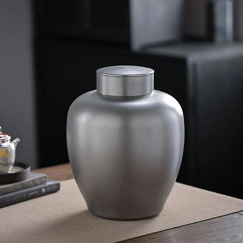 Japanese-style tin can, handmade tea can, set, tin large can, sealed household pack 1.5kg  leaves,  can storage