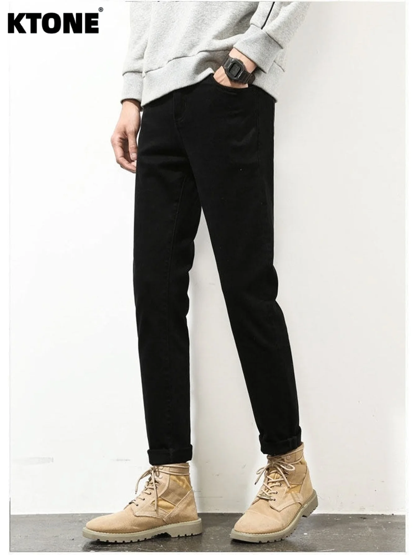 

Trendy Black Slim Jeans For Man Original Y2K Drip Style Streetwear Denim No accessories or belts included